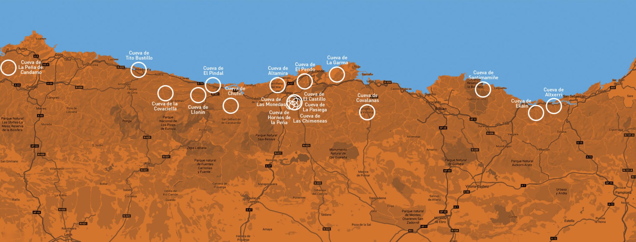 mapa de las cuevas